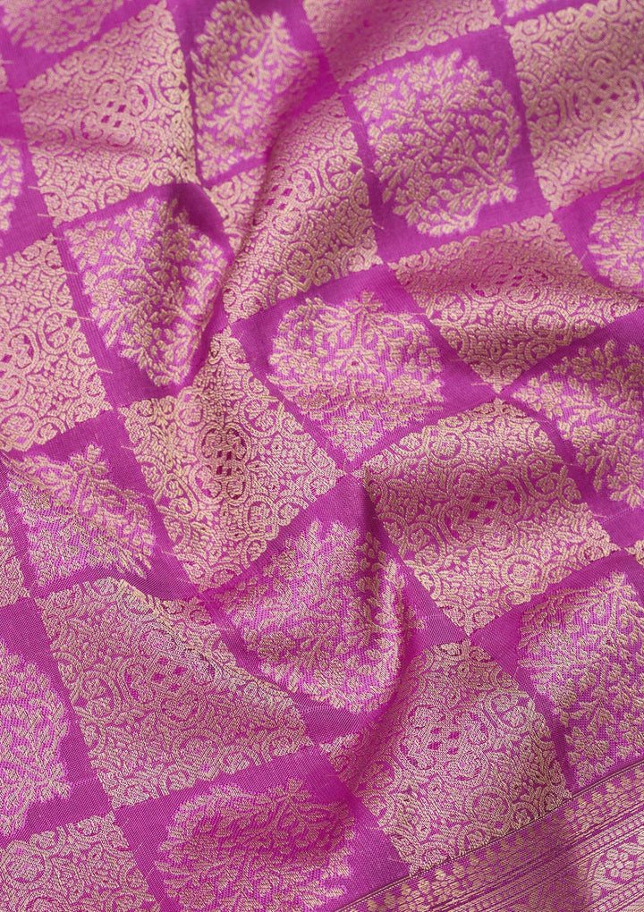 Mauve Zariwork Pure Silk Saree
