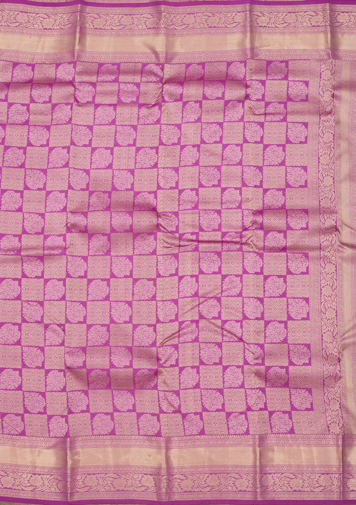 Mauve Zariwork Pure Silk Saree