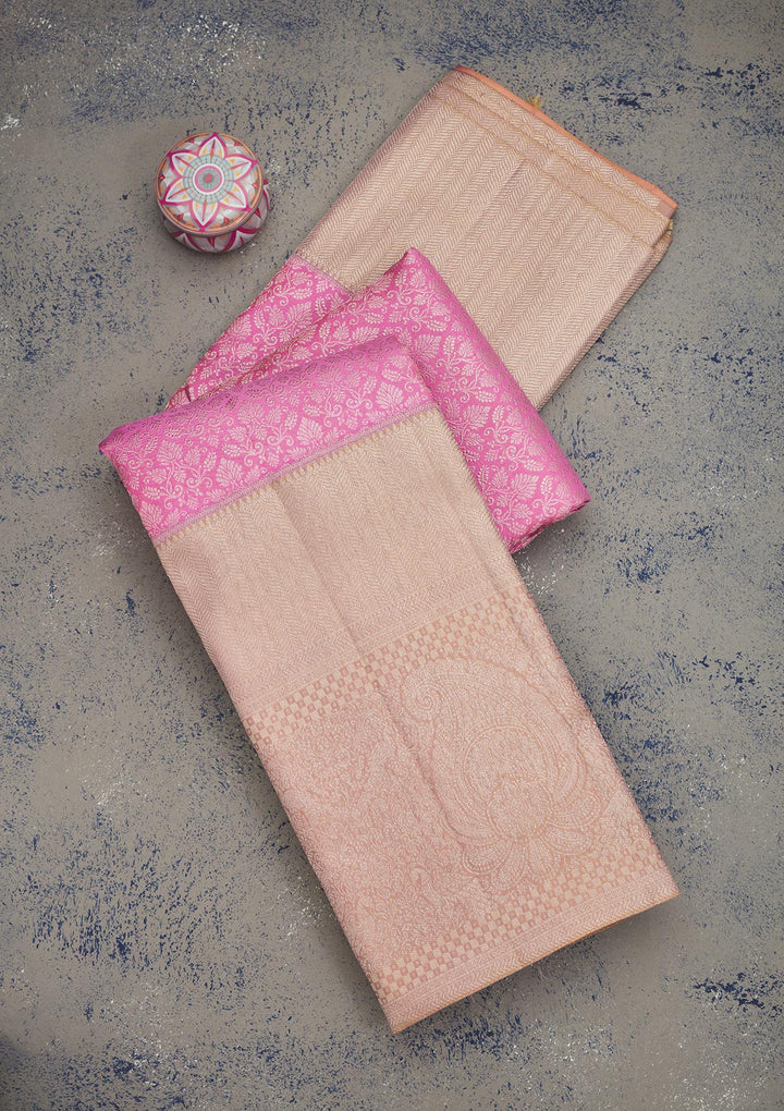 Mauve Zariwork Pure Silk Saree