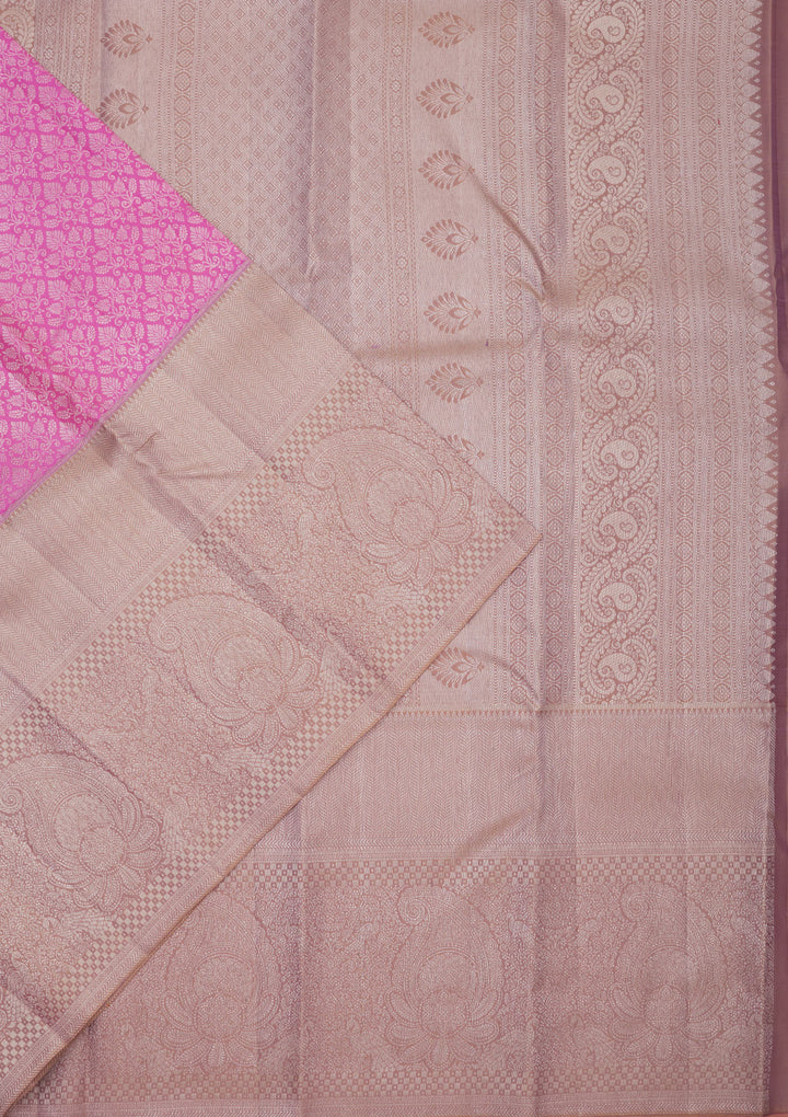 Mauve Zariwork Pure Silk Saree