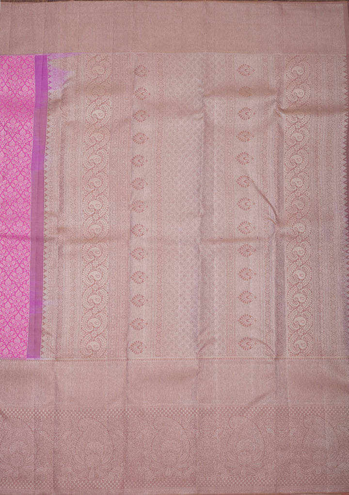 Mauve Zariwork Pure Silk Saree