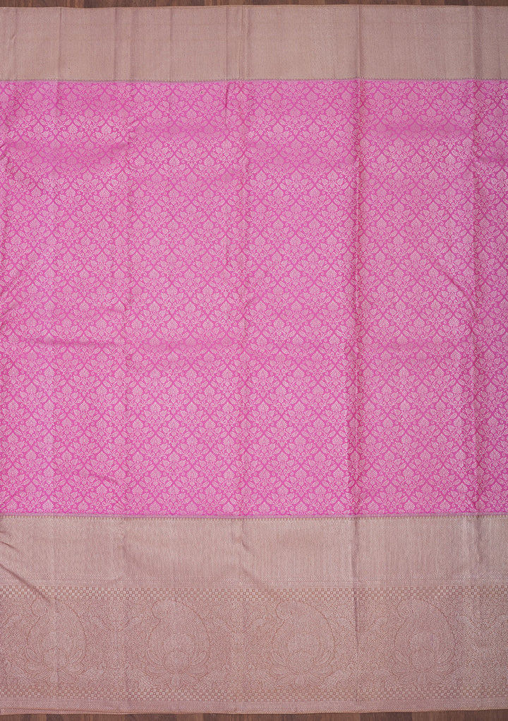 Mauve Zariwork Pure Silk Saree