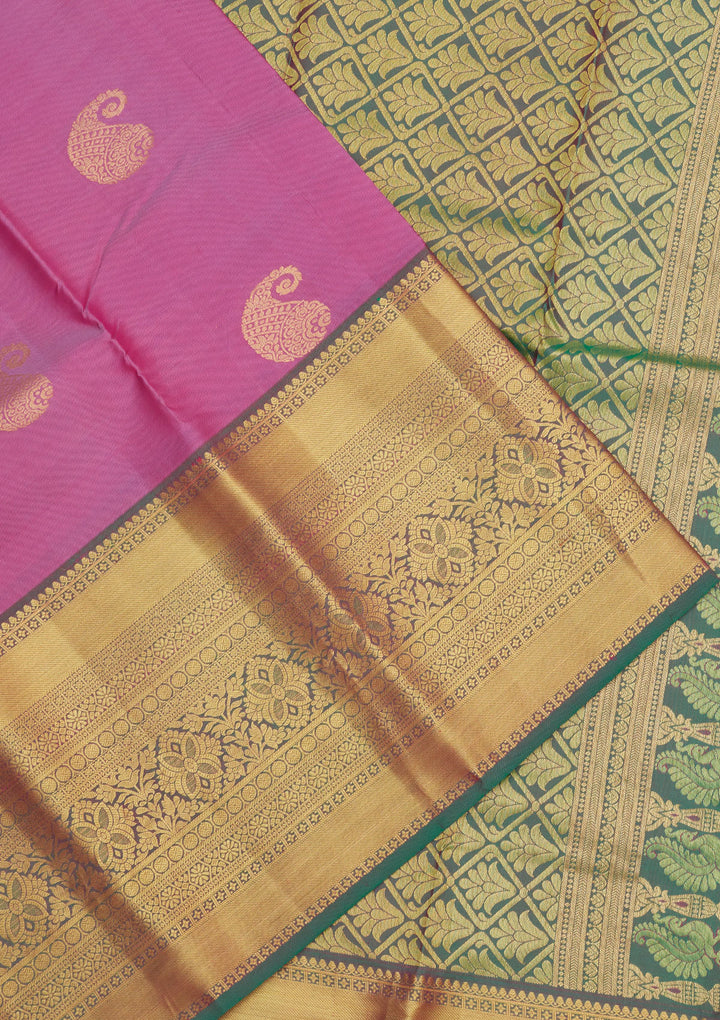 Mauve Zariwork Pure Silk Saree