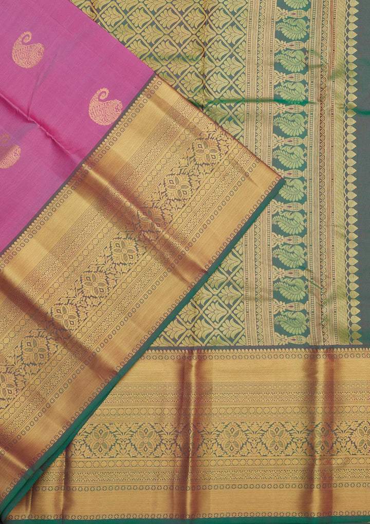 Mauve Zariwork Pure Silk Saree