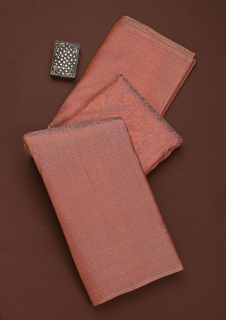 Mauve Zariwork Pure Silk Saree