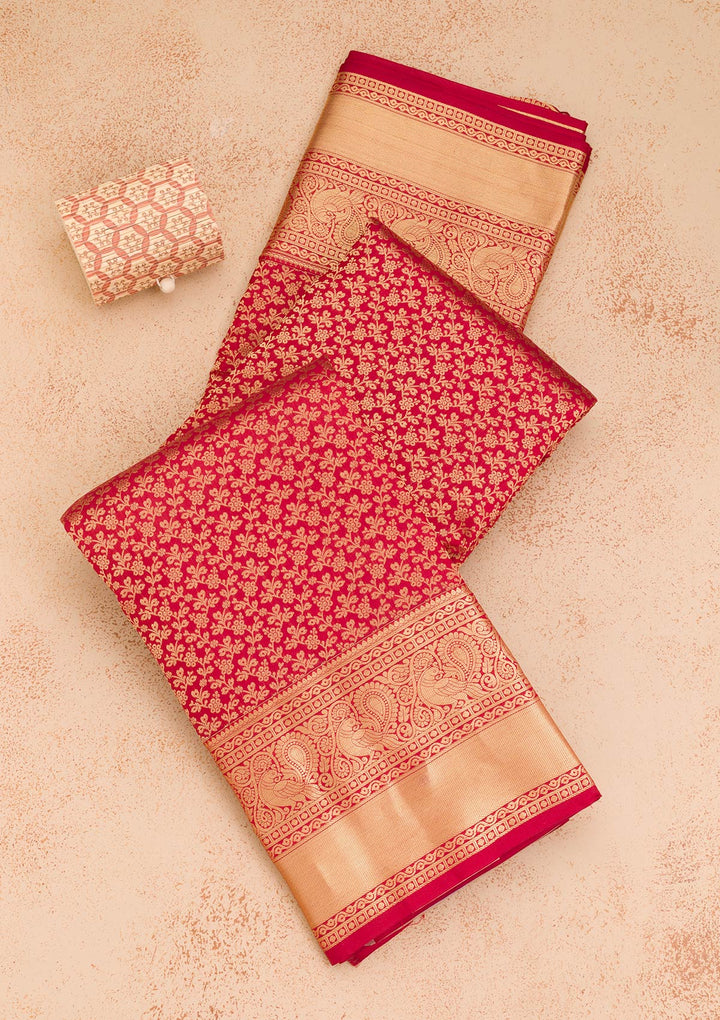 Mauve Zariwork Banarasi Pure Silk Saree
