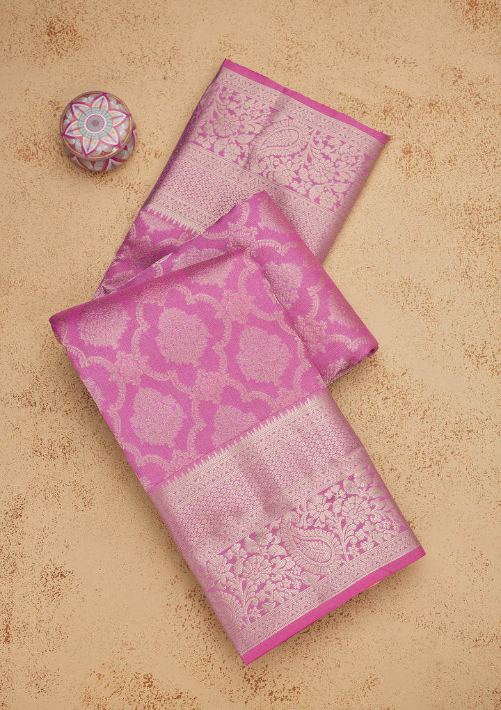 Mauve Zariwork Pure Silk Saree