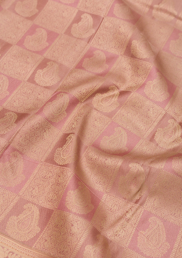 Mauve Zariwork Pure Silk Saree