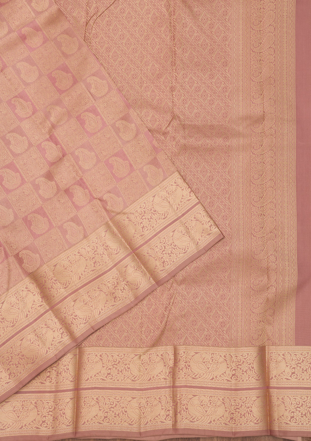 Mauve Zariwork Pure Silk Saree