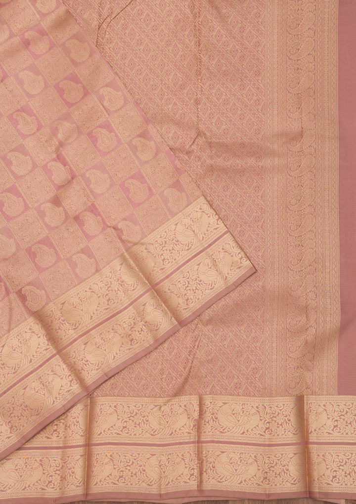 Mauve Zariwork Pure Silk Saree