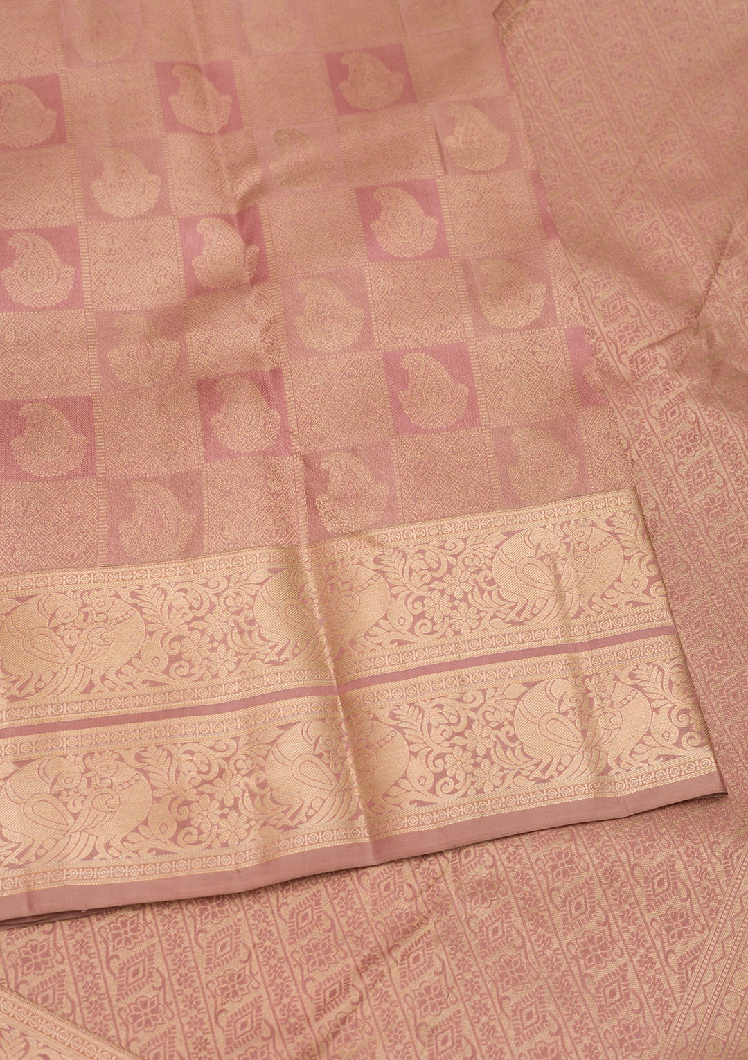 Mauve Zariwork Pure Silk Saree