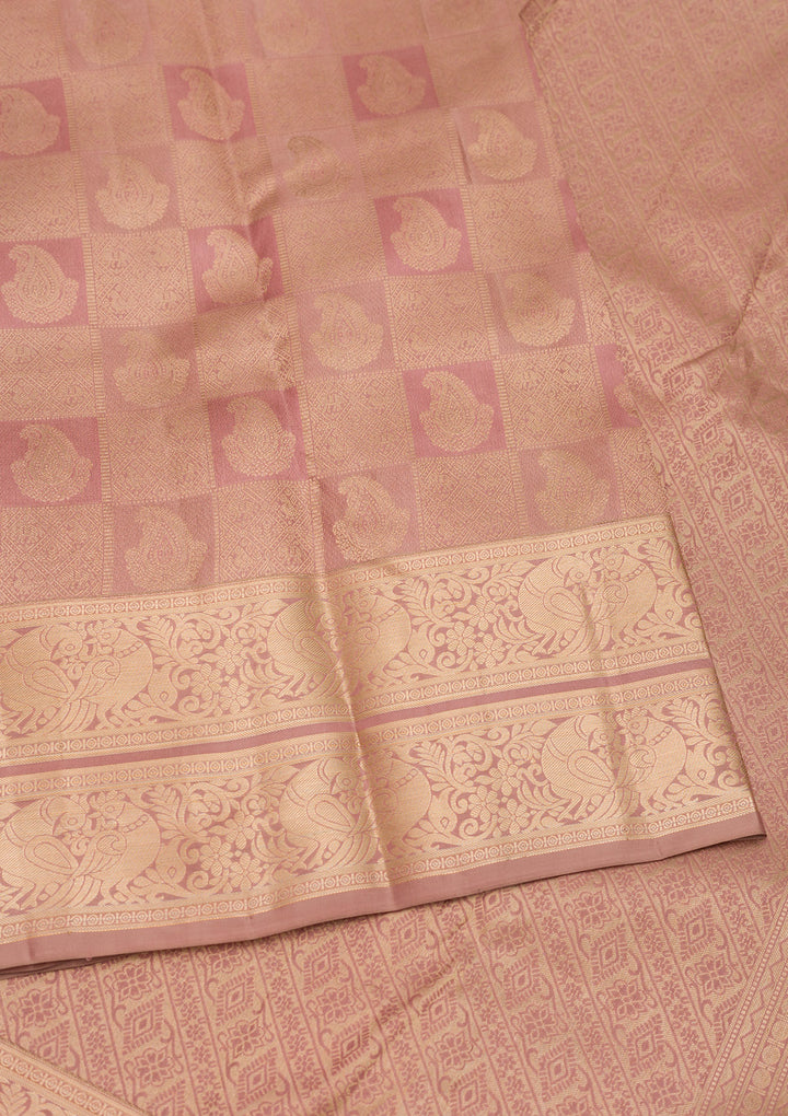Mauve Zariwork Pure Silk Saree