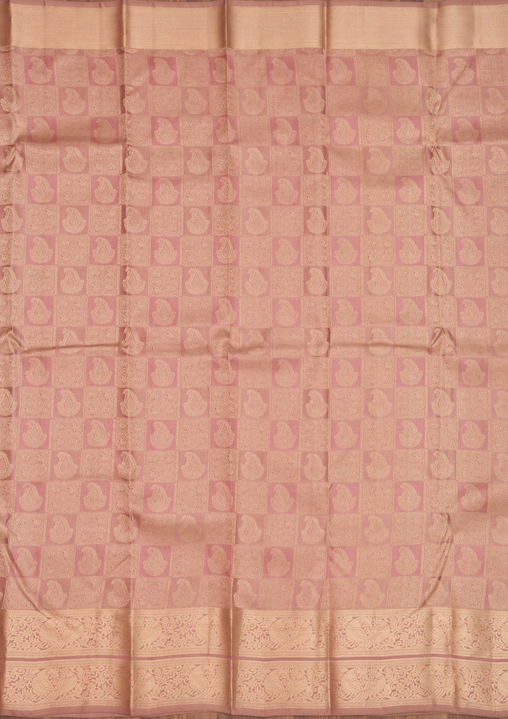 Mauve Zariwork Pure Silk Saree