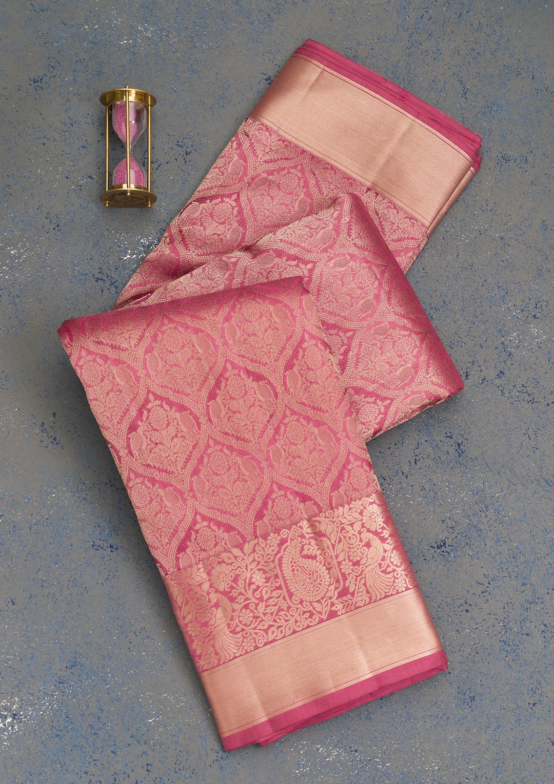 Mauve Zariwork Pure Silk Saree