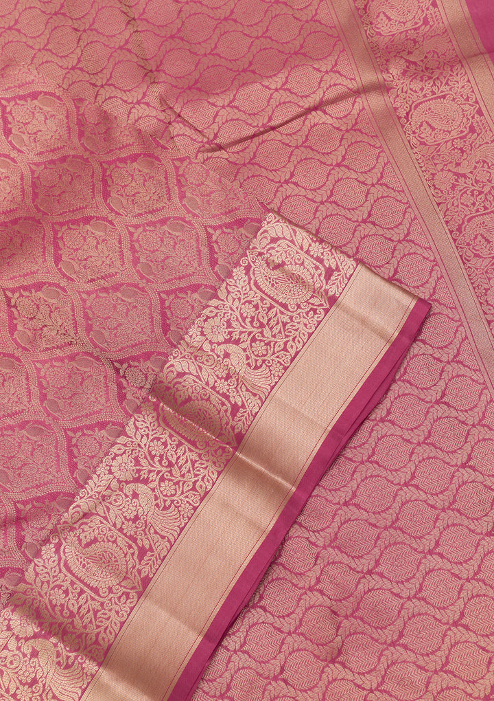 Mauve Zariwork Pure Silk Saree