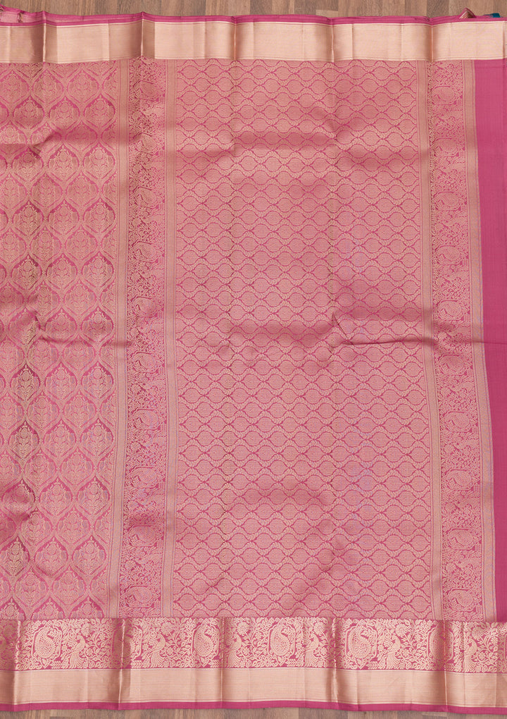 Mauve Zariwork Pure Silk Saree