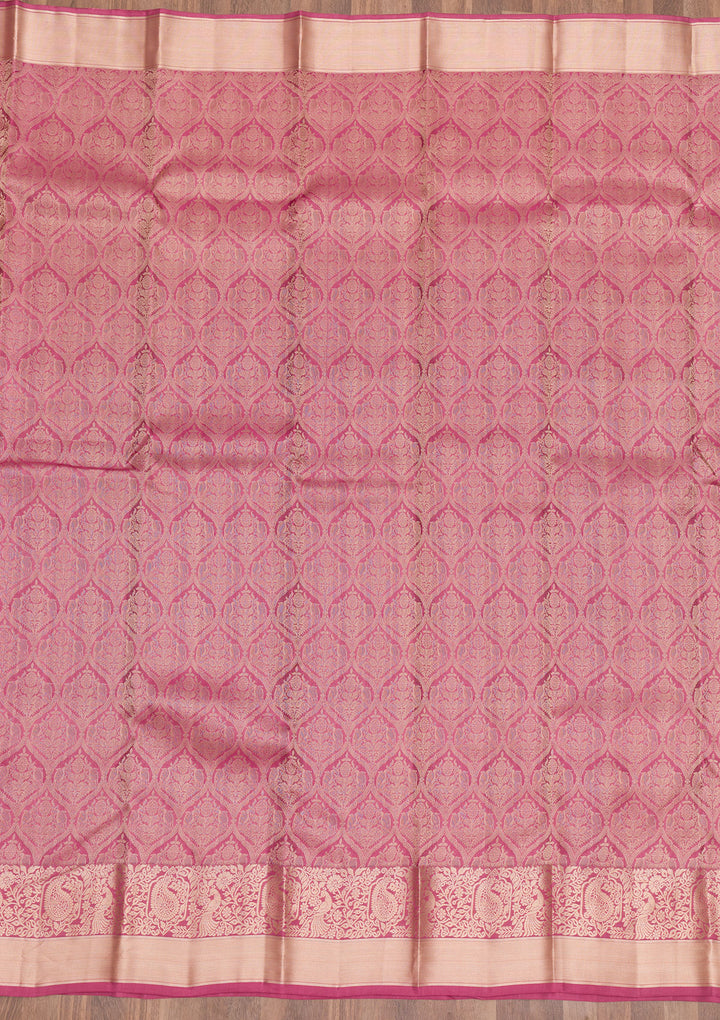 Mauve Zariwork Pure Silk Saree