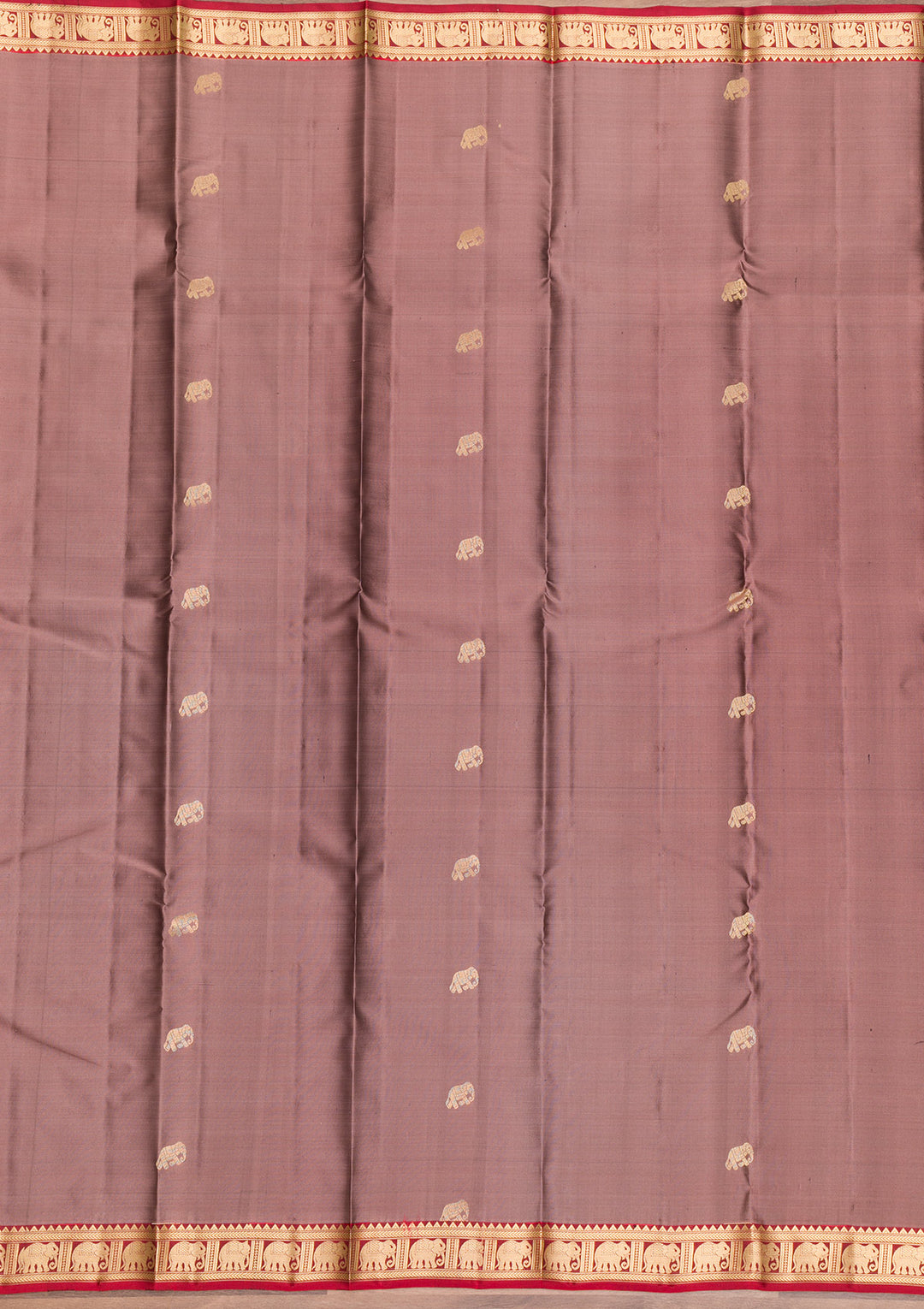 Mauve Zariwork Pure Silk Saree-Koskii