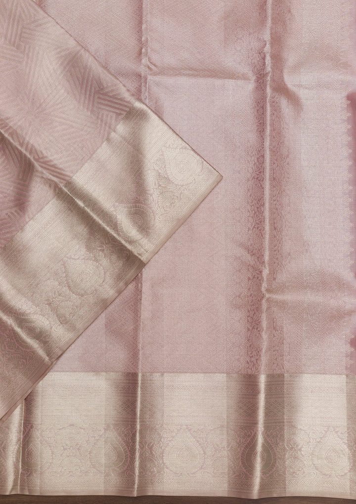 Mauve Zariwork Pure Silk Saree-Koskii