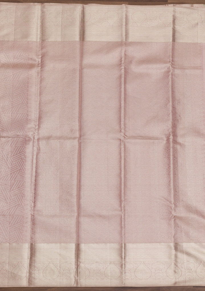 Mauve Zariwork Pure Silk Saree-Koskii
