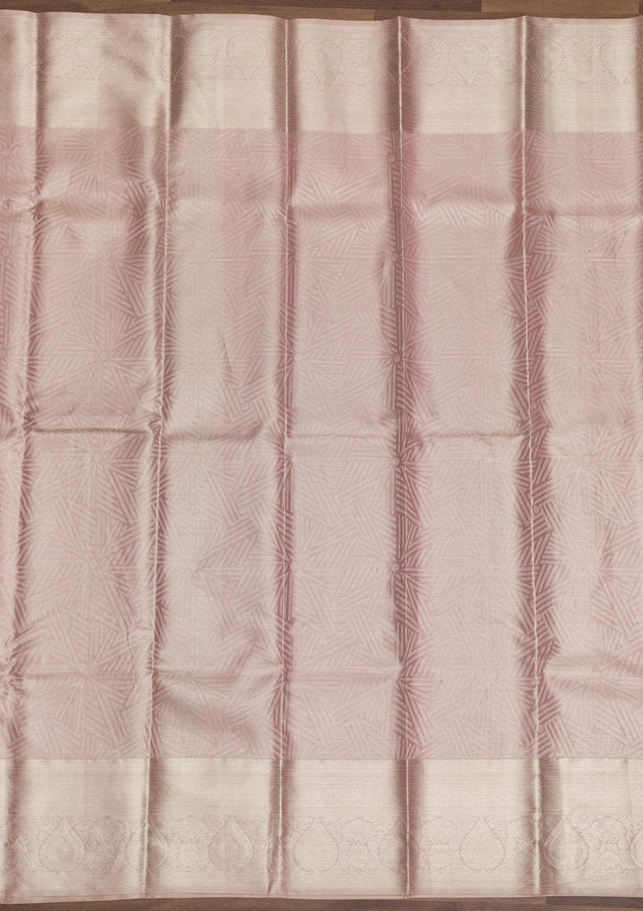Mauve Zariwork Pure Silk Saree-Koskii