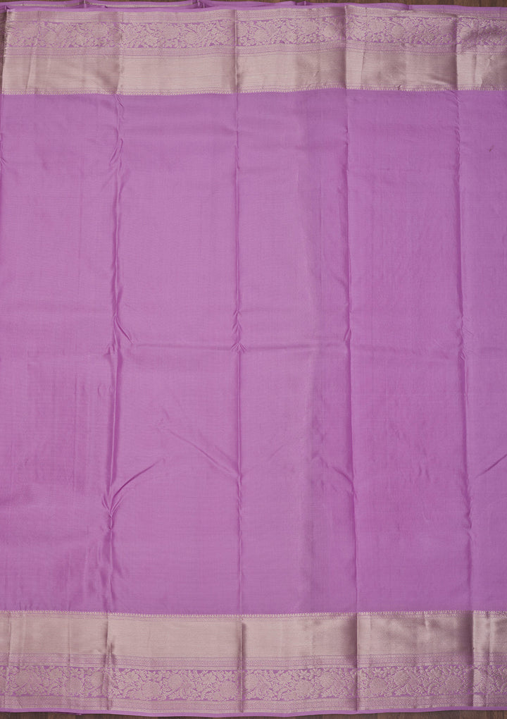 Mauve Zariwork Pure Silk Saree