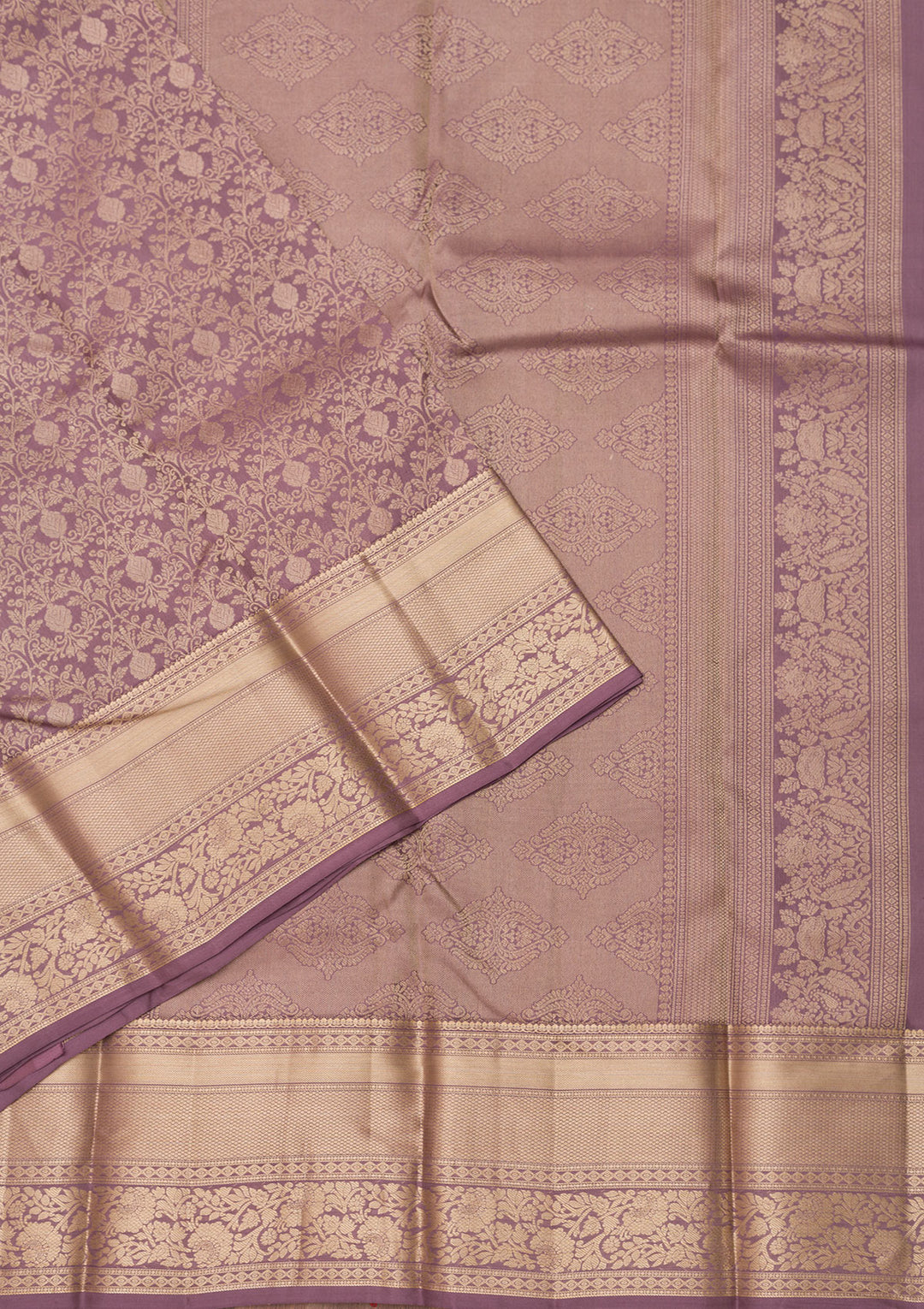 Mauve Zariwork Pure Silk Saree