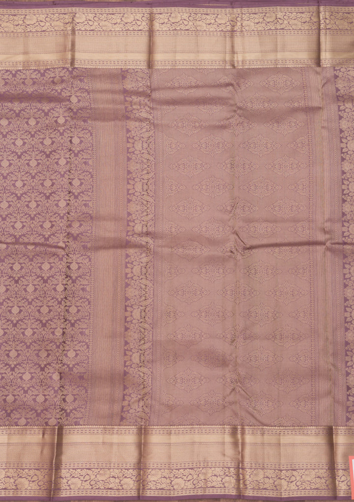 Mauve Zariwork Pure Silk Saree