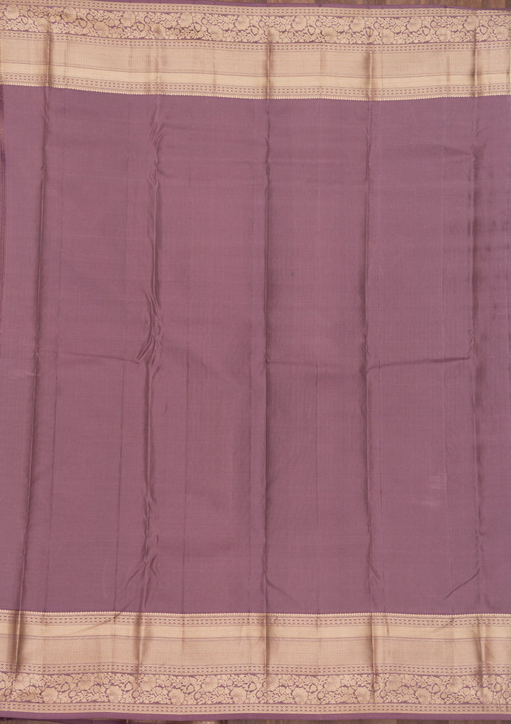 Mauve Zariwork Pure Silk Saree
