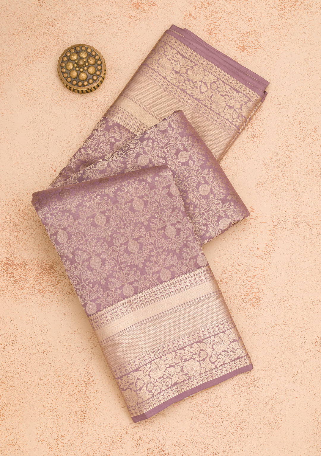Mauve Zariwork Pure Silk Saree