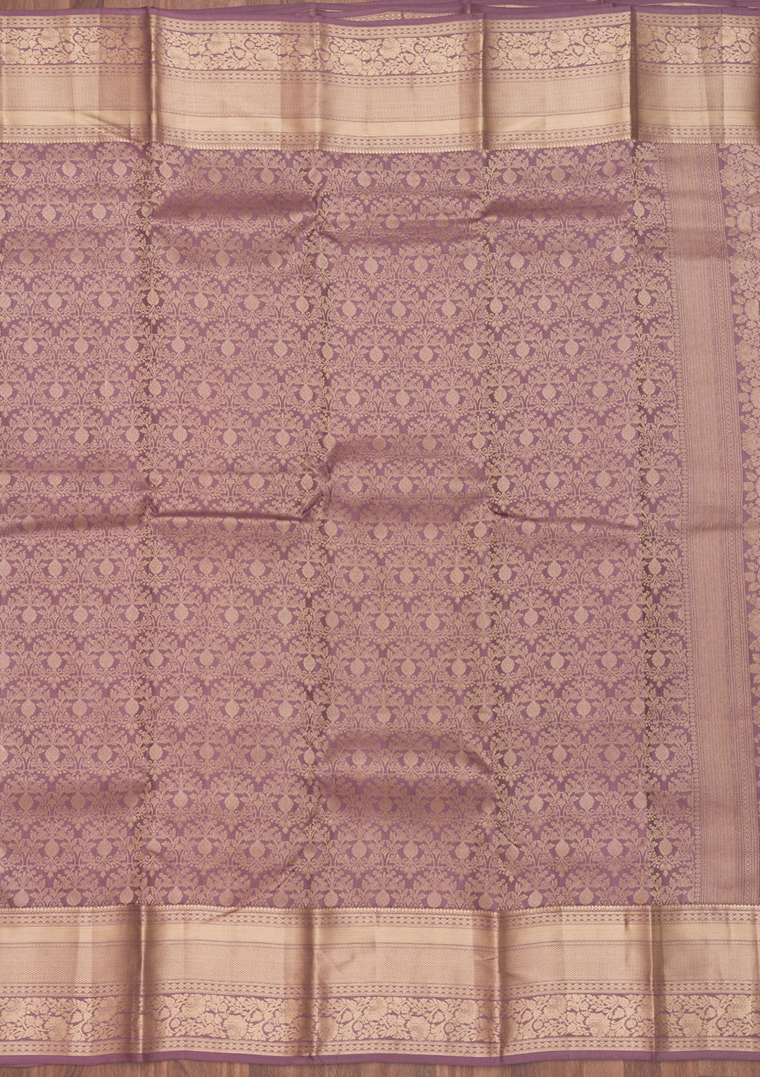 Mauve Zariwork Pure Silk Saree