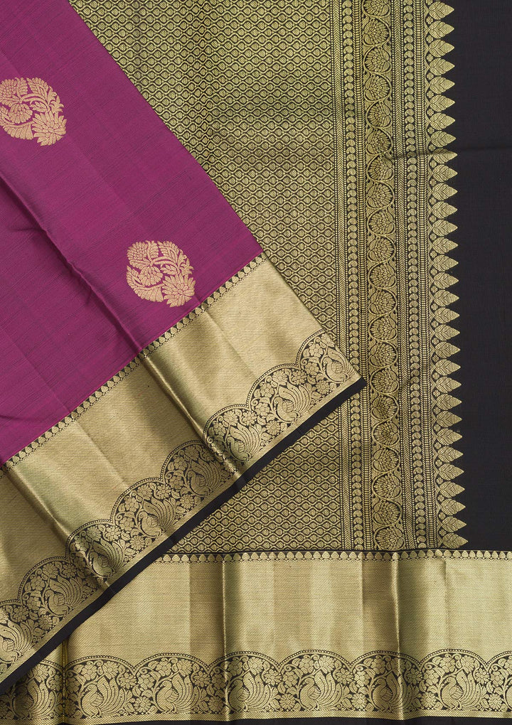 Mauve Zariwork Pure Silk Saree