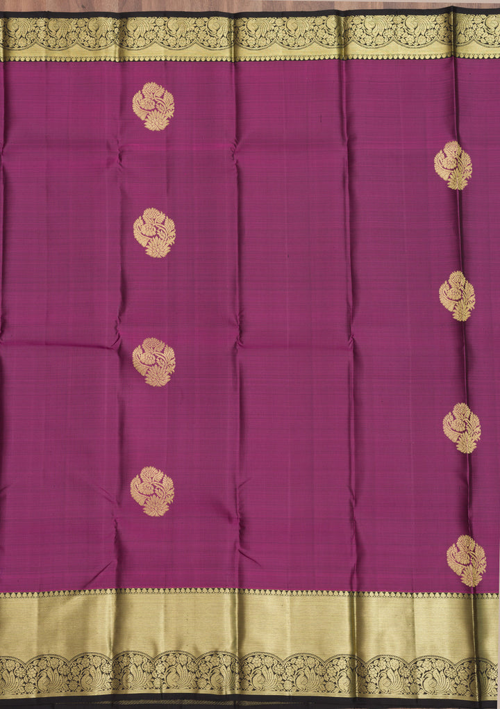Mauve Zariwork Pure Silk Saree