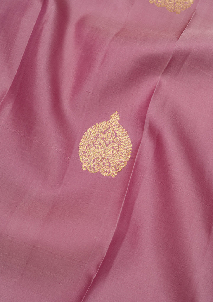 Mauve Zariwork Pure Silk Saree