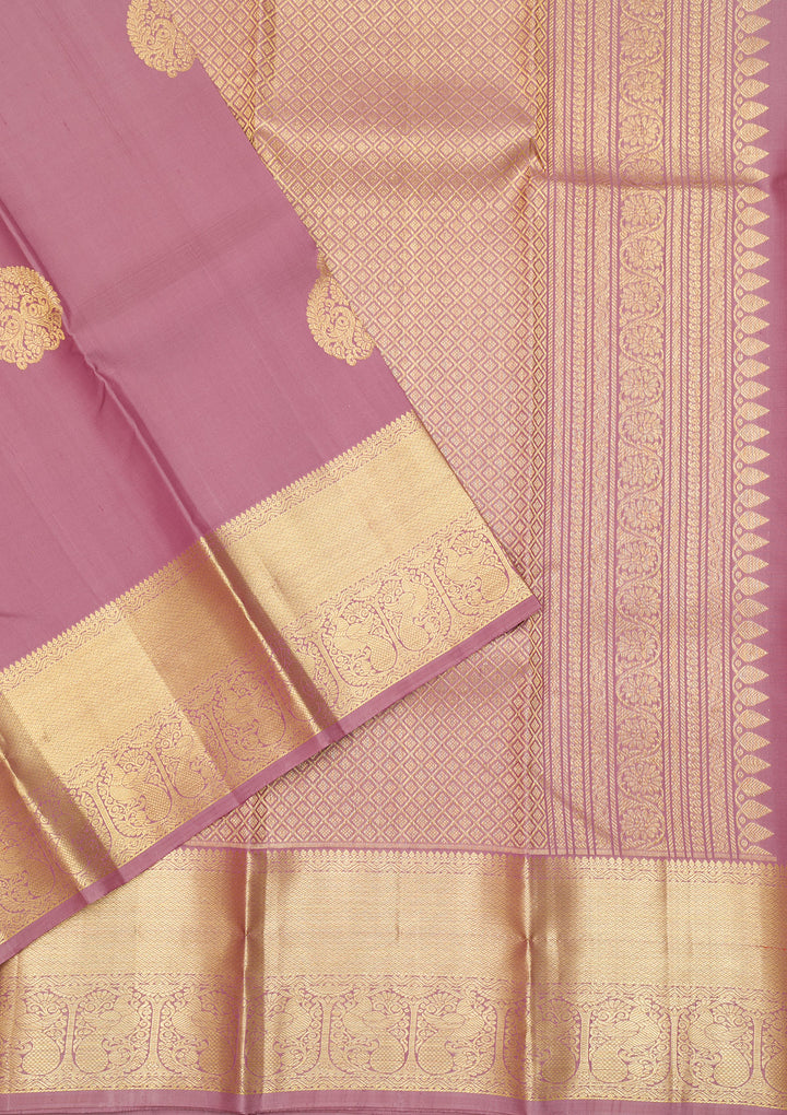 Mauve Zariwork Pure Silk Saree