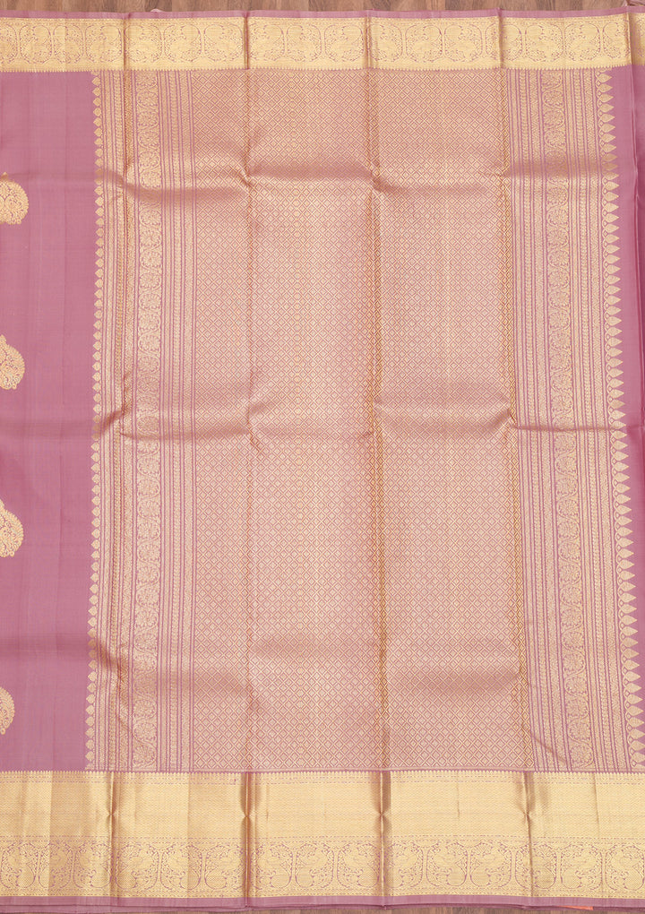 Mauve Zariwork Pure Silk Saree