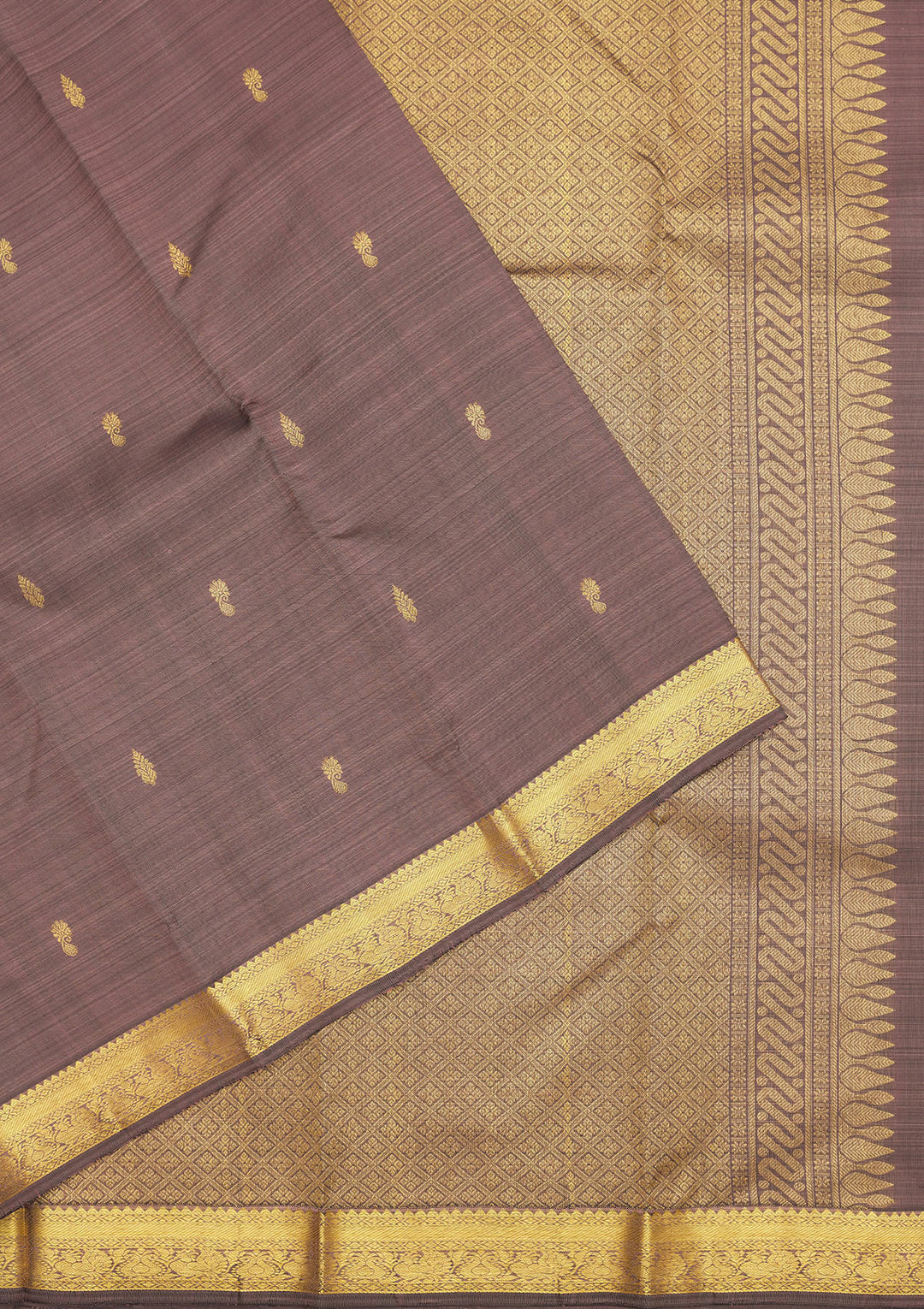 Mauve Zariwork Pure Silk Saree