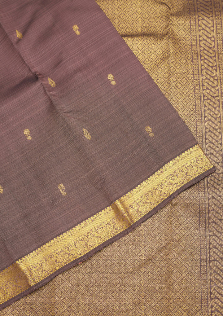 Mauve Zariwork Pure Silk Saree