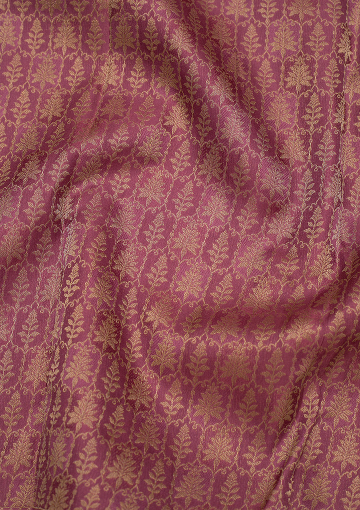 Mauve Zariwork Pure Silk Saree