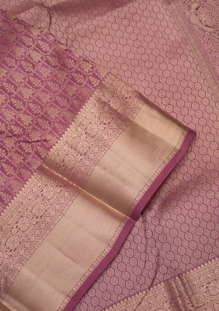 Mauve Zariwork Pure Silk Saree