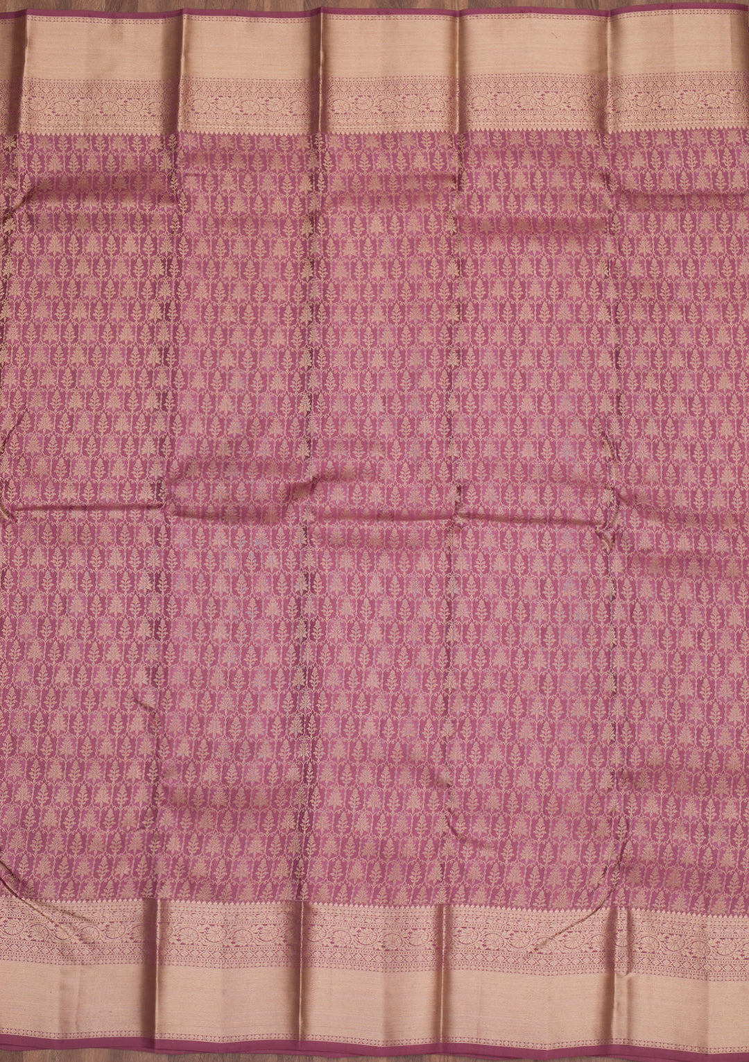 Mauve Zariwork Pure Silk Saree