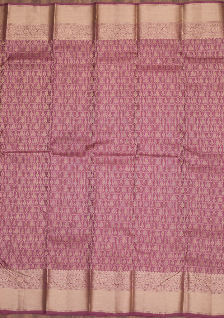Mauve Zariwork Pure Silk Saree