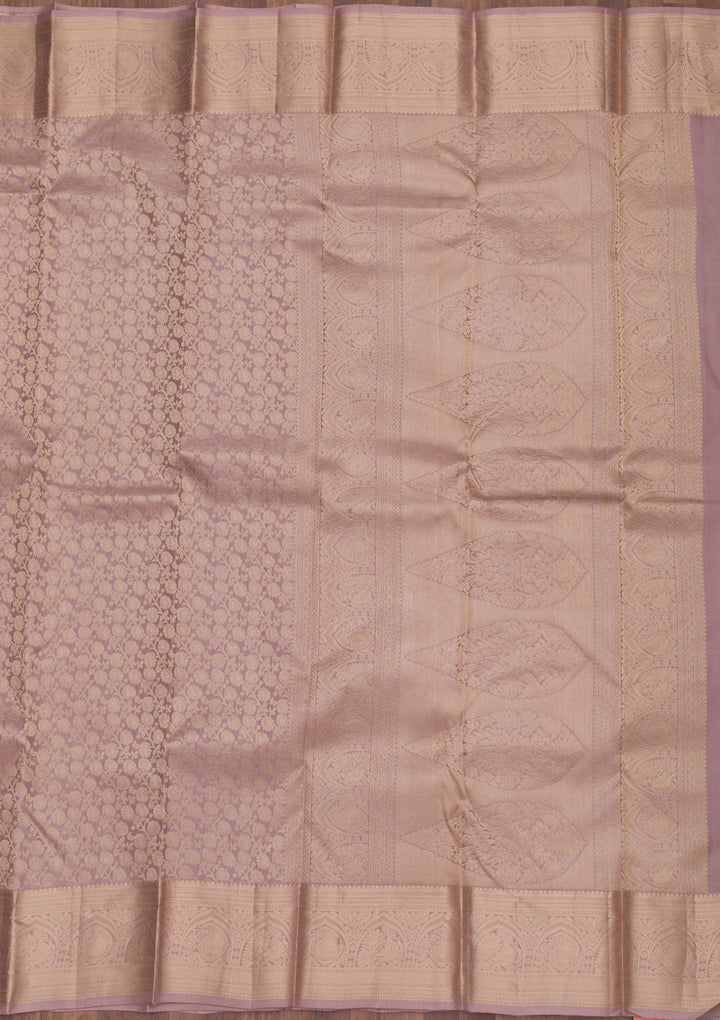 Mauve Zariwork Pure Silk Saree