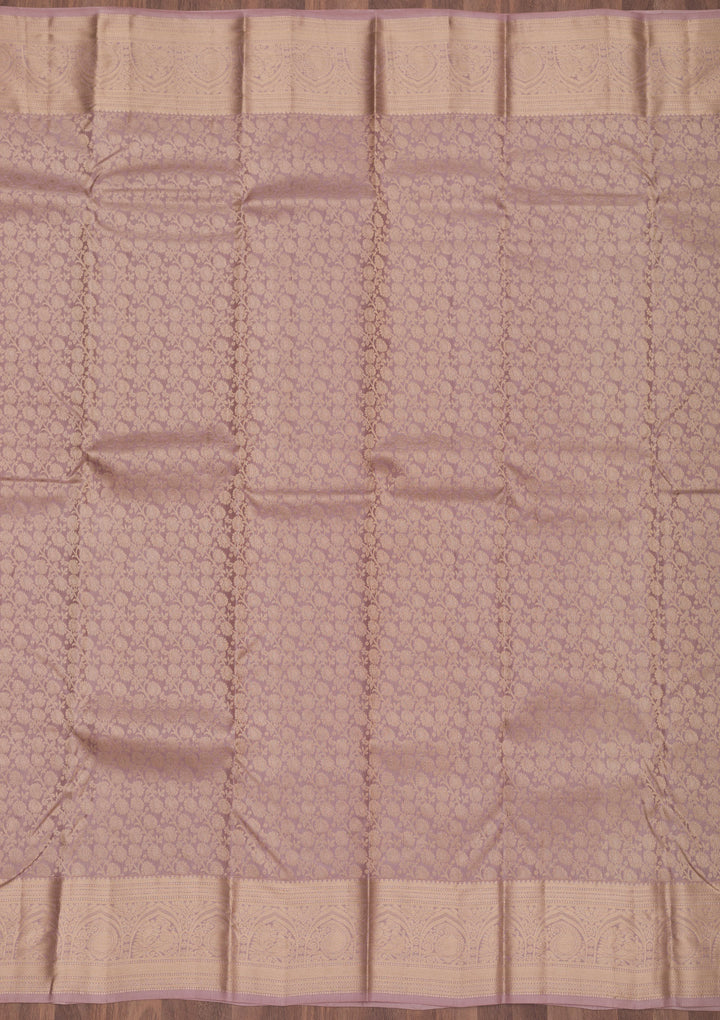 Mauve Zariwork Pure Silk Saree