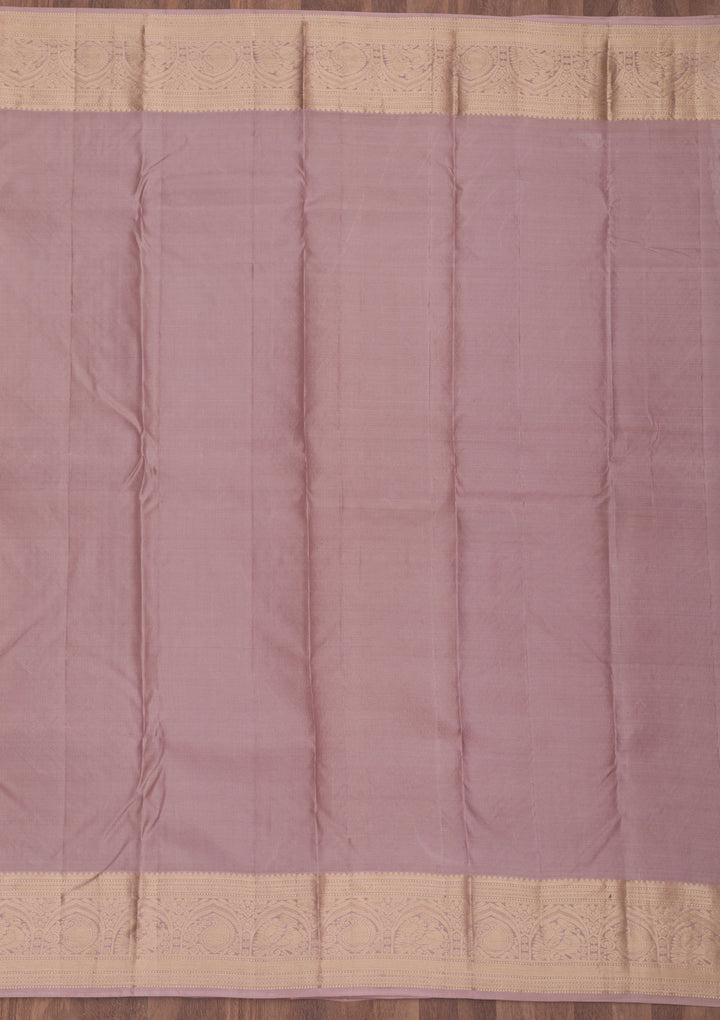 Mauve Zariwork Pure Silk Saree