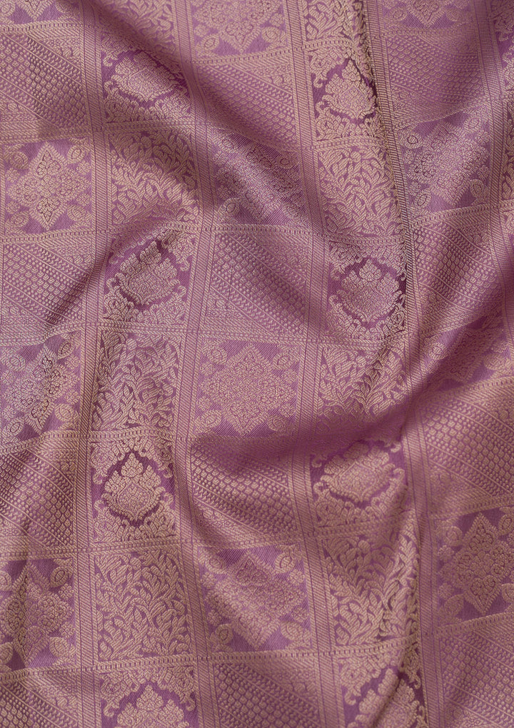 Mauve Zariwork Pure Silk Saree