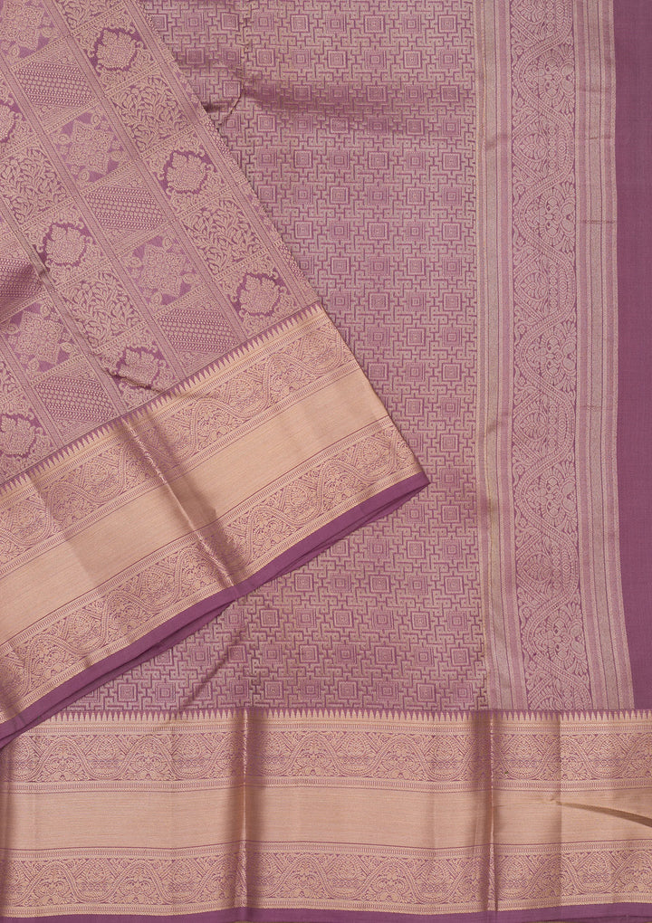 Mauve Zariwork Pure Silk Saree