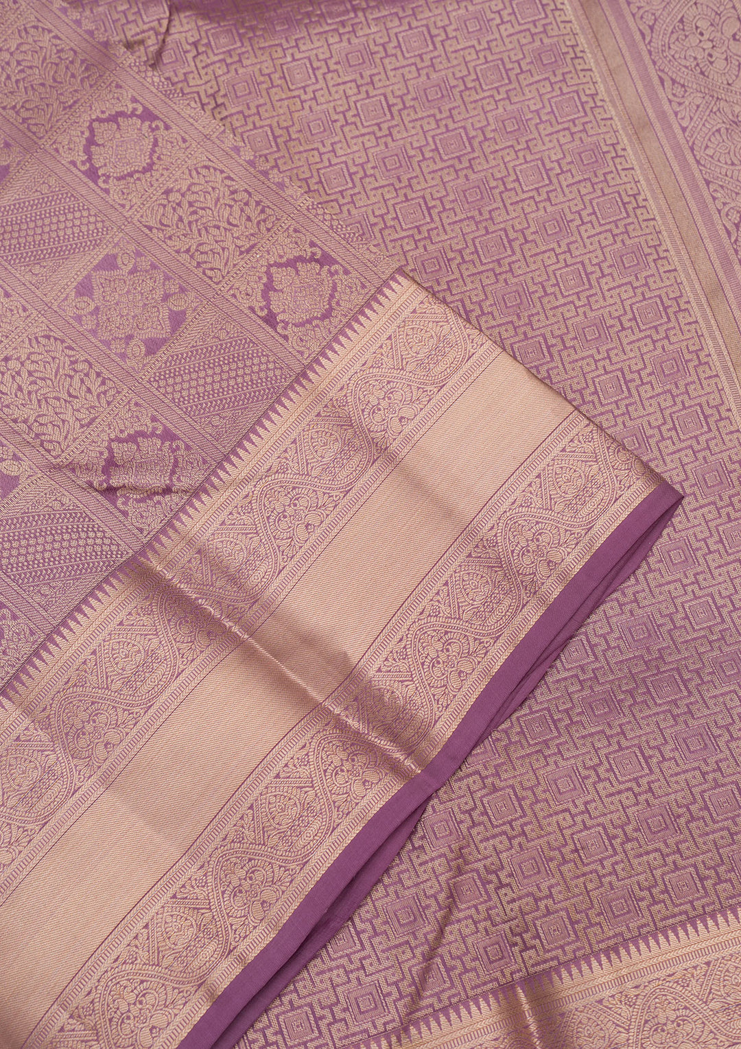 Mauve Zariwork Pure Silk Saree