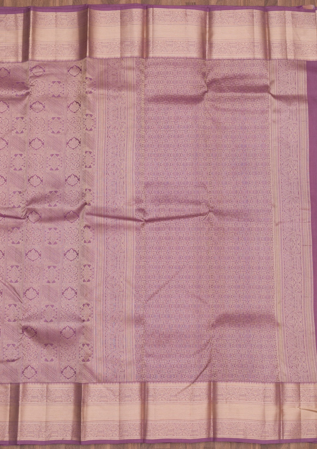 Mauve Zariwork Pure Silk Saree