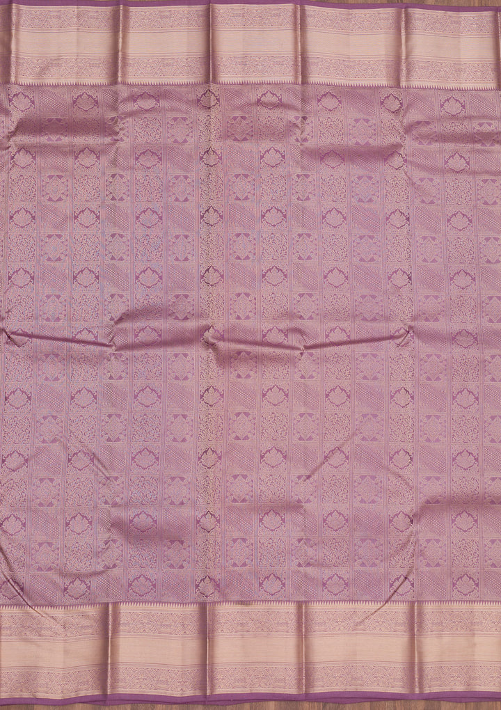 Mauve Zariwork Pure Silk Saree